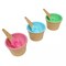 6 Assorted Reusable Plastic Dessert Cups Ice Cream Bowls Spoons Set Party Events